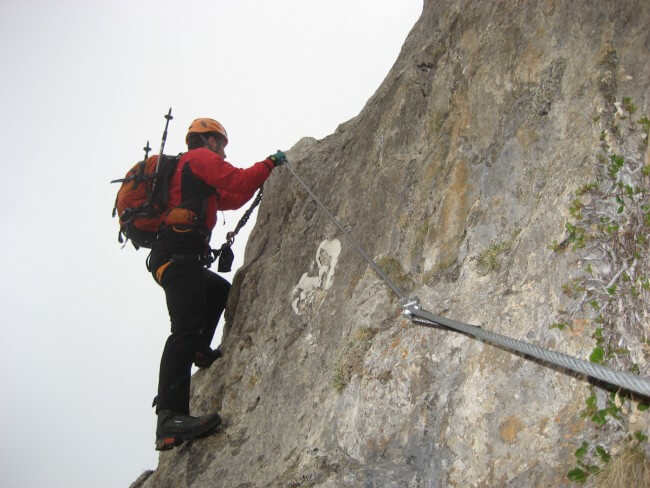 Mario am Klettersteig