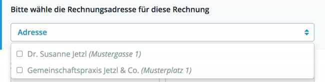 Mehrere Rechnungsadressen verwenden