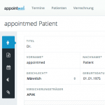 Neue Menüführung in der Patientenakte