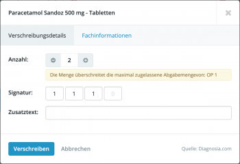 Warnung bei Verschreibung von Medikamenten