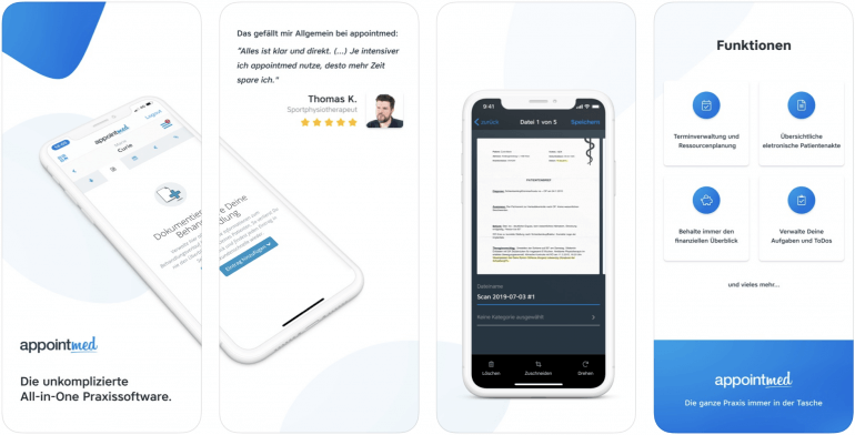 Die appointmed Praxisverwaltung Smartphone App