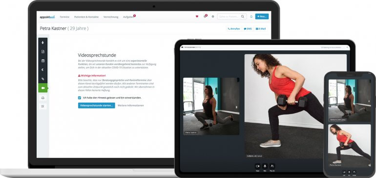 Videosprechstunde für TherapeutInnen und PatientInnen mit appointmed