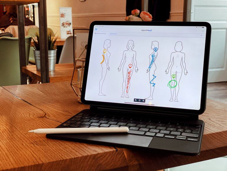 appointmed Bodycharts am iPad Pro mit Apple Pencil