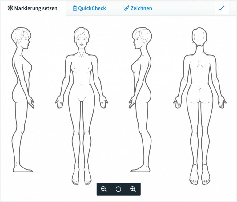 Bodychart Skizze zum visuellen Dokumentieren