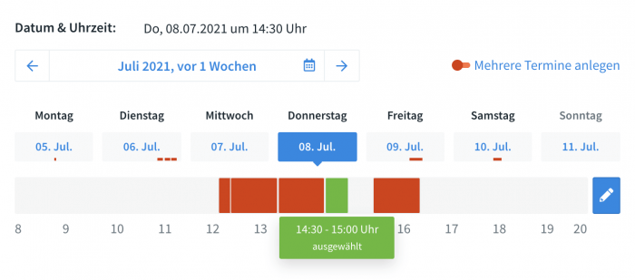 Der neue Workflow zum Termin erstellen