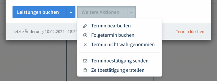Weitere Aktionen von Terminen