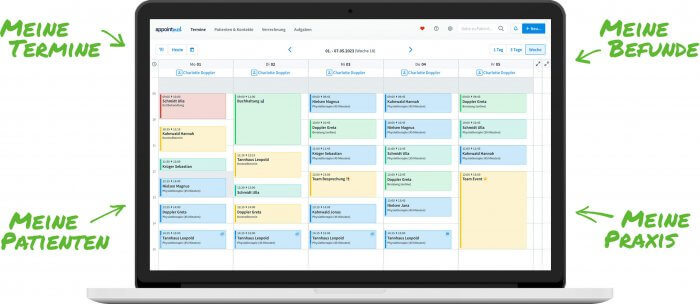 Termine, Befunde, Dokumentation, Rechnungen in appointmed verwalten