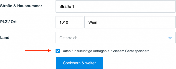Kontaktdaten speichern