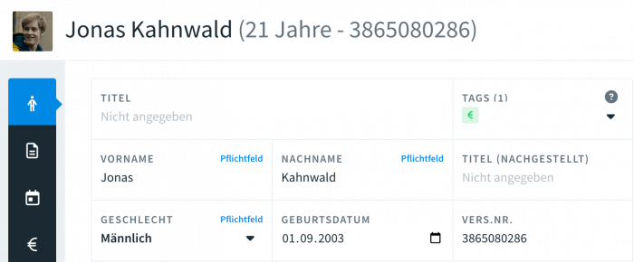 Profilbild in der Patientenakte