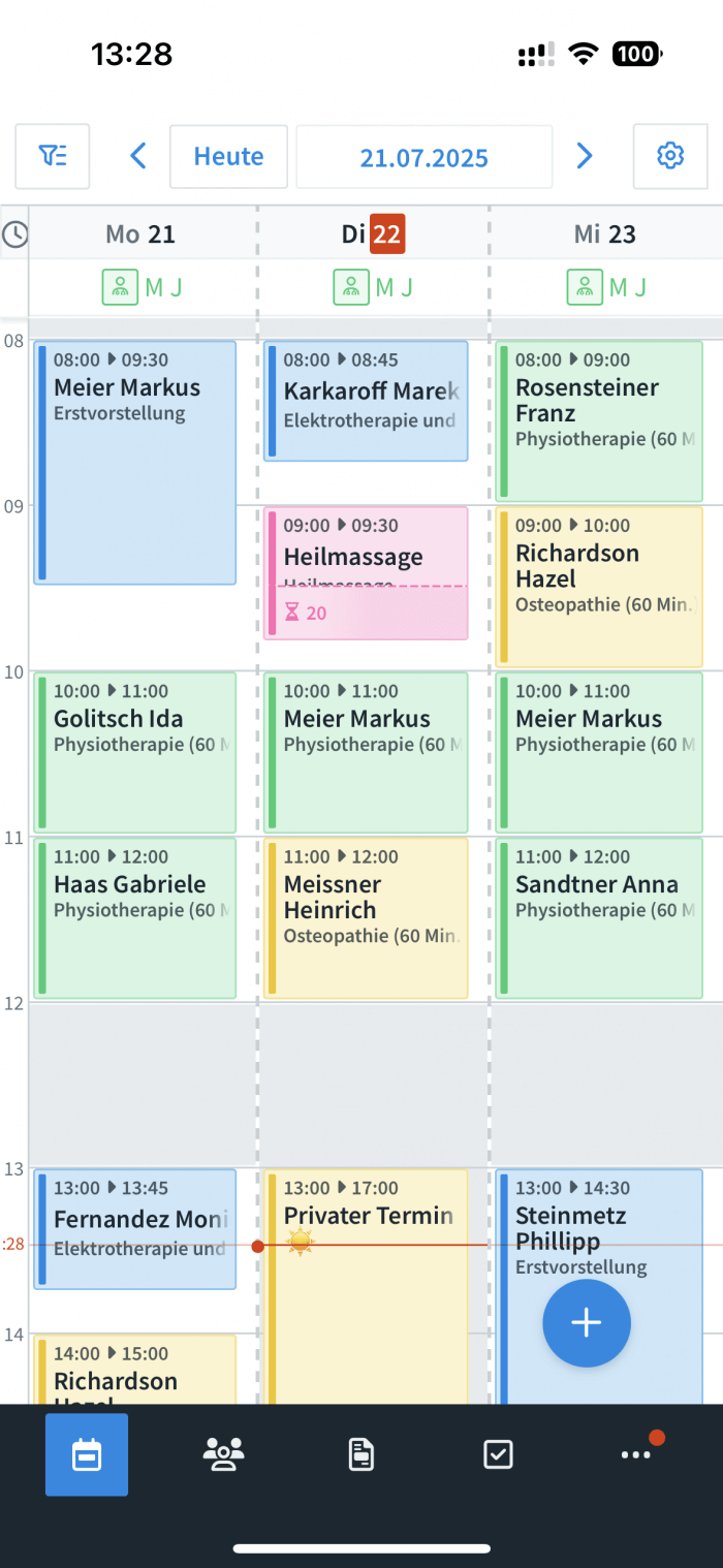 appointmed App mit neuer Navigation