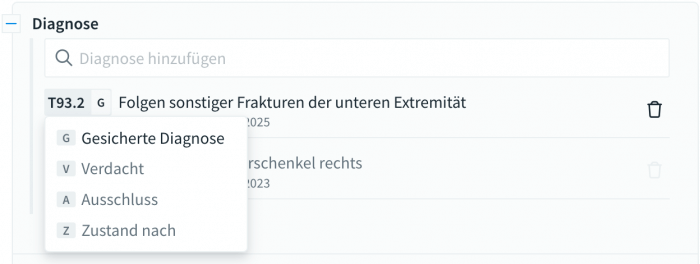 Zusatzkennzeichen einer Diagnose