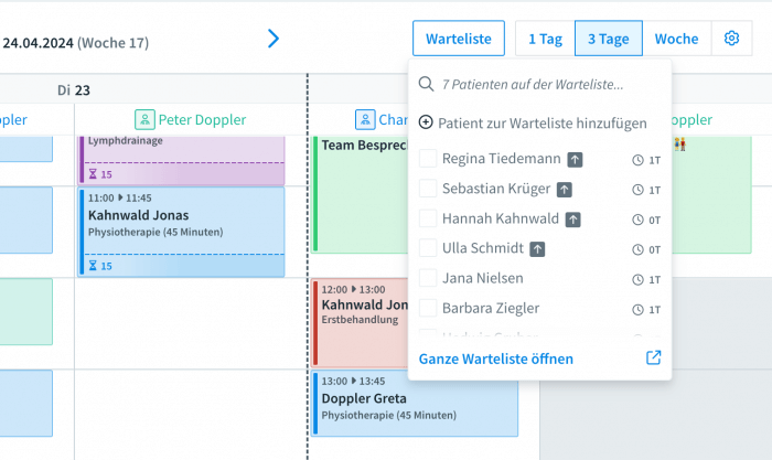 Wartelistse Schnellzugriff