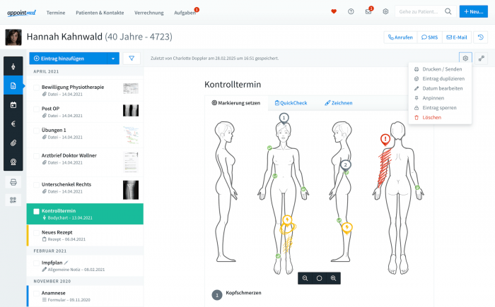 Anamnese und Dokumentation in appointmed