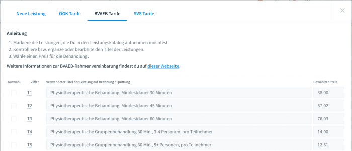 Leistungen aus Rahmenvereinbarung hinzufügen