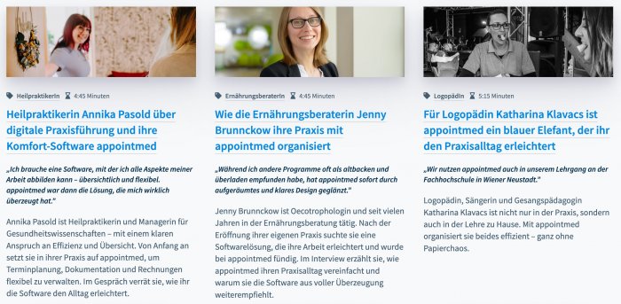 Erfahrungen von Kunden mit appointmed
