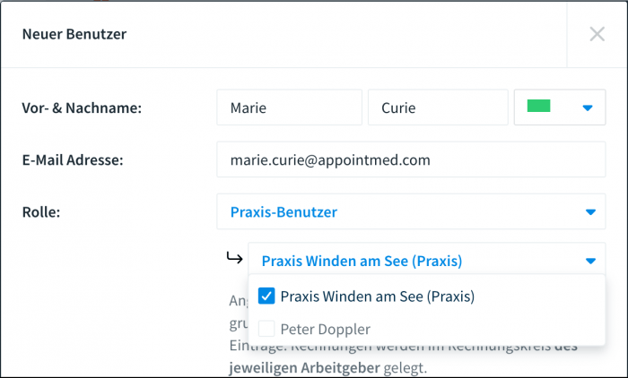 Neue Benutzerrolle: Angestellte von Selbstständigen