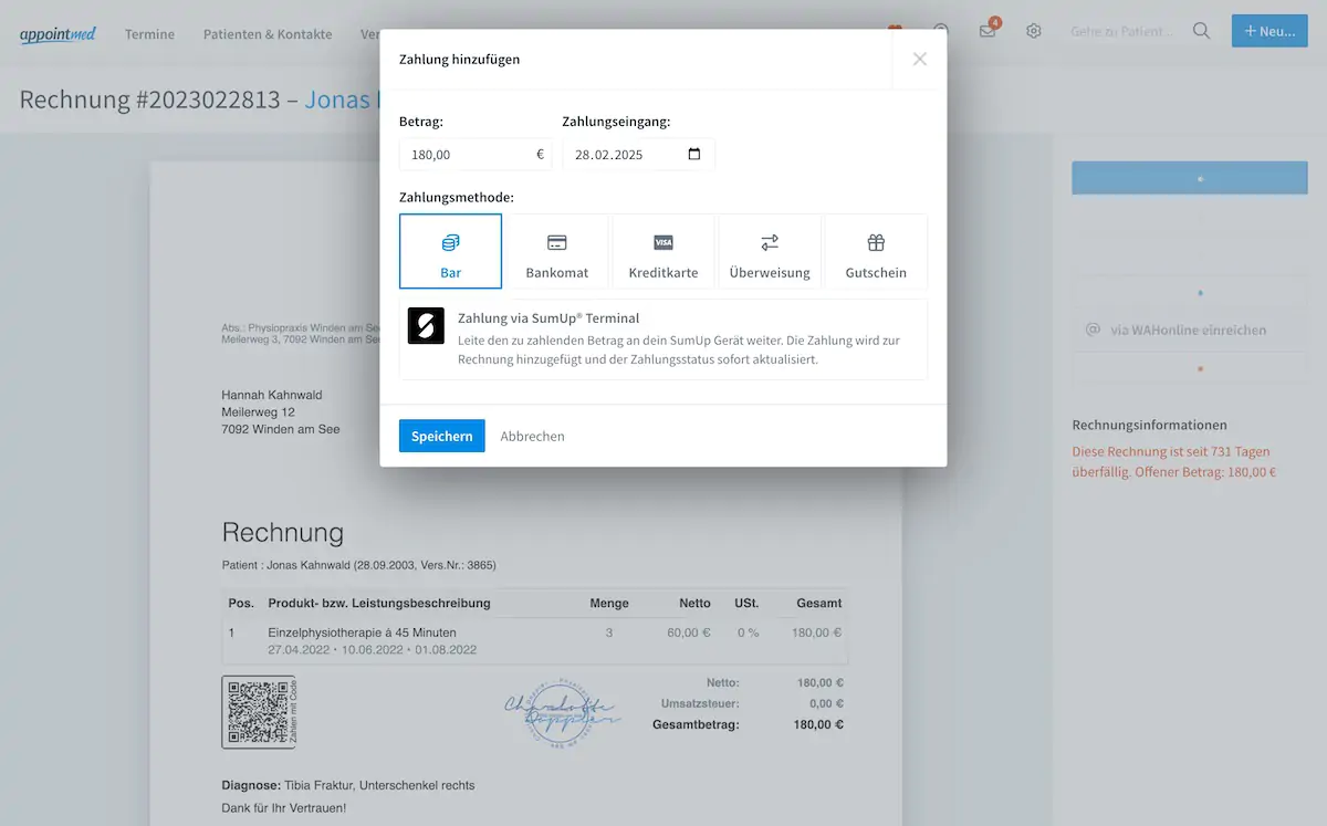 Kartenzahlung mit SumUp