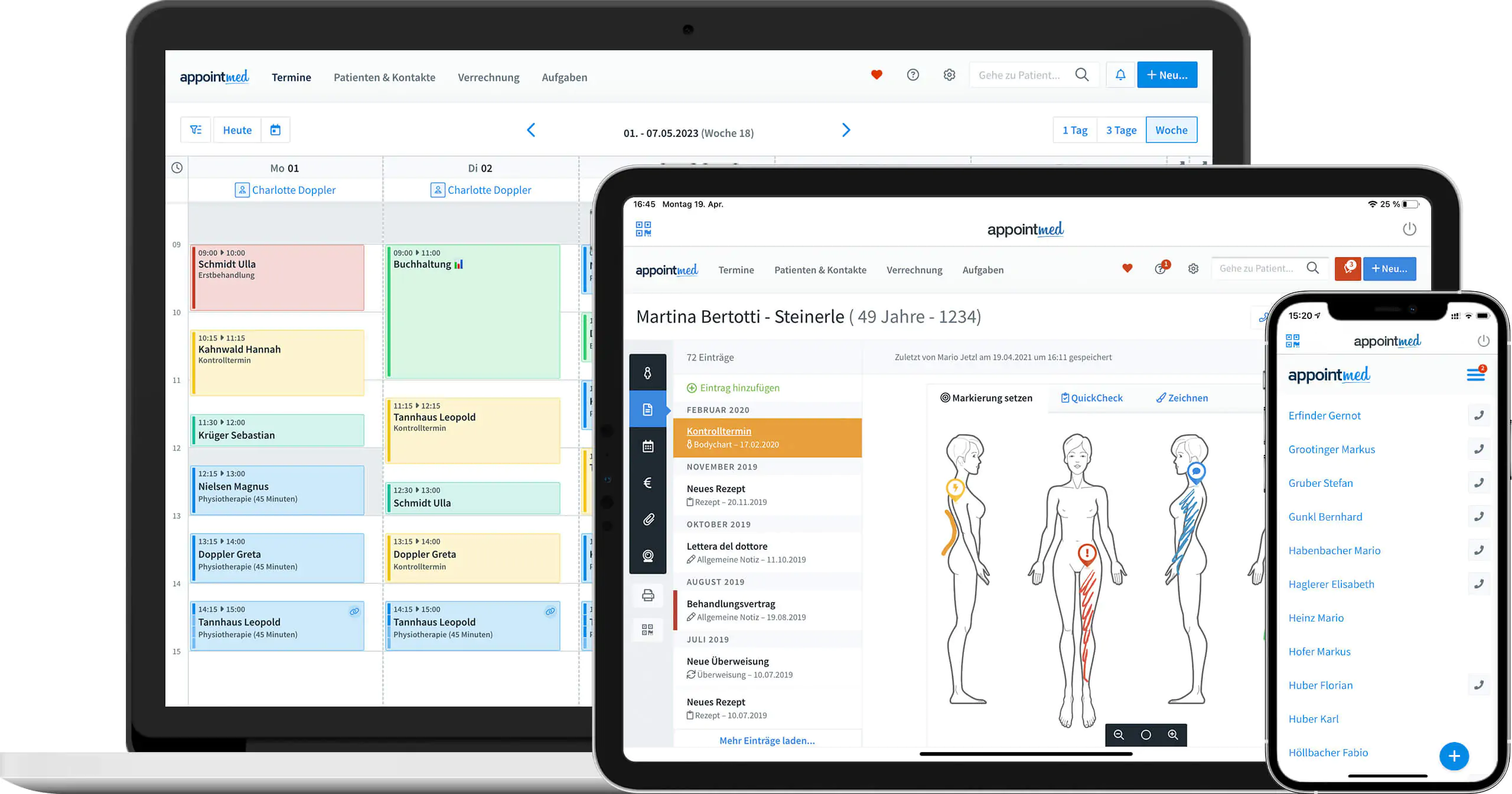 Praxissoftware für Physiotherapie - appointmed