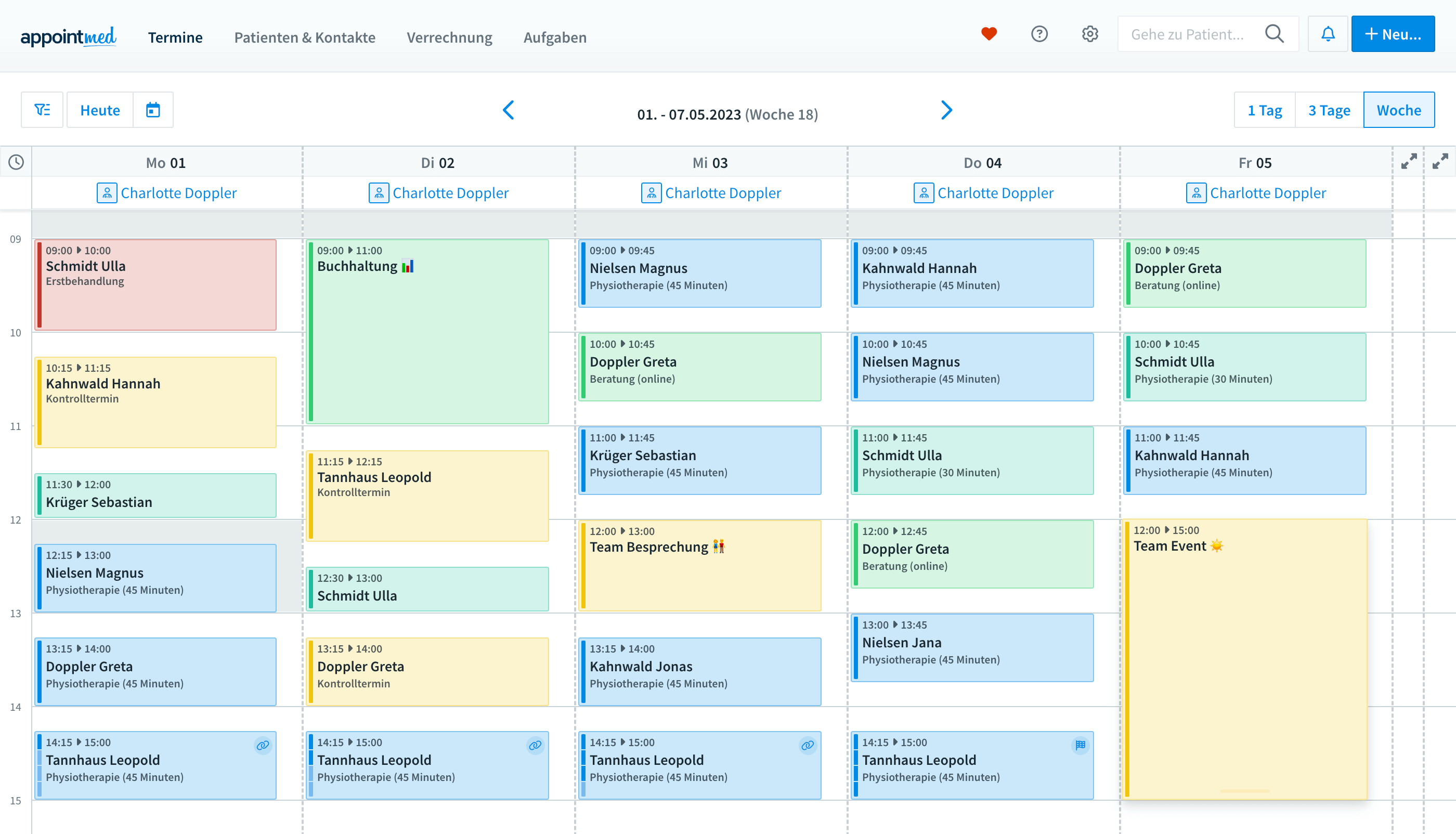 Kalender für Masseure